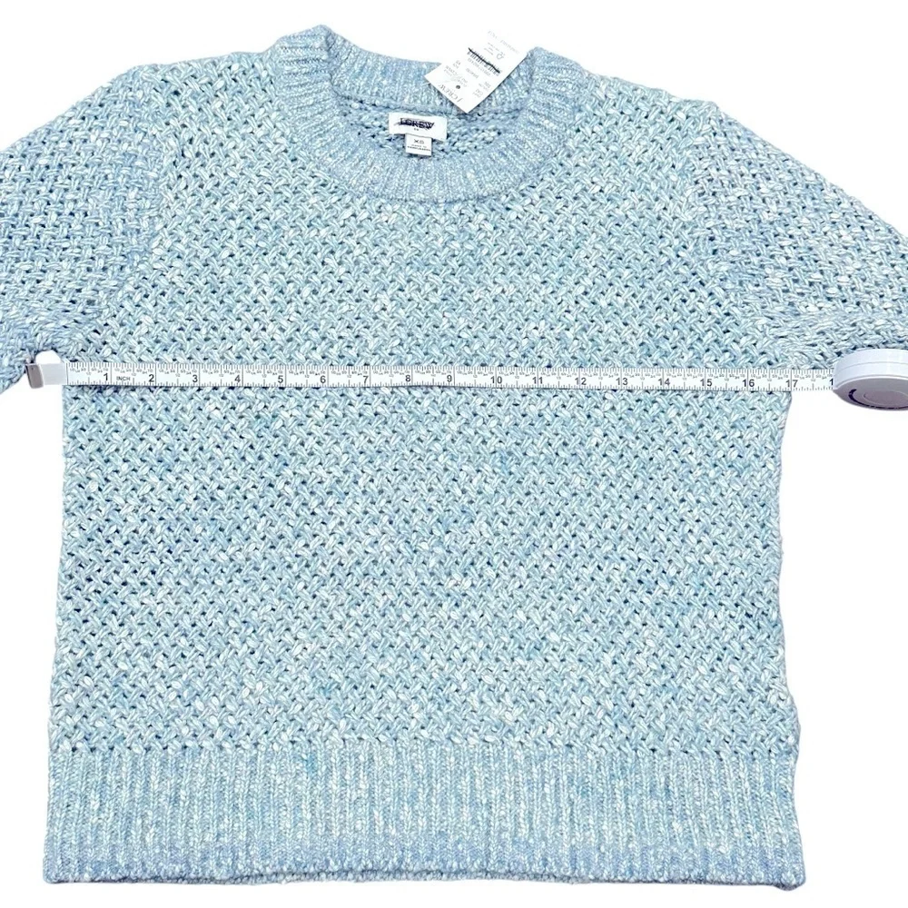 NEW J. CREW Factory Honeycomb-stitch‎ crewneck sweater in light blue Size XS